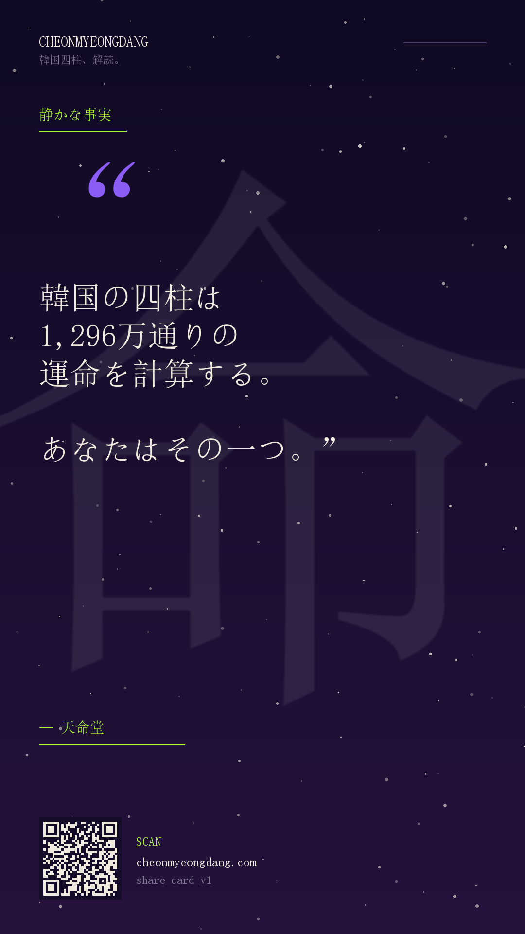 1296万通りの運命カード